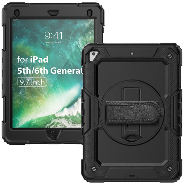 iPad 5th/6th Generation - Tech24 360 Håndværkercover (9.7'') - Sort Sinotech