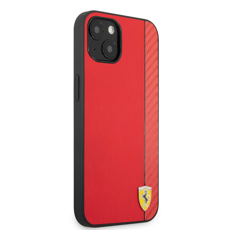 Ferrari Hardcase iPhone 13 - Carbon - Rød