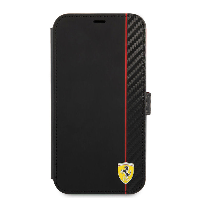 Ferrari iPhone 13 Book Case - Carbon Stripe - Tech24.dk