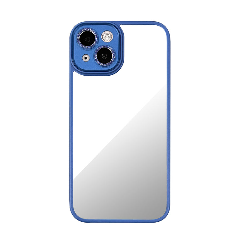 iPhone 14 Plus - Bagcover kameralinse m. glitter - Blå