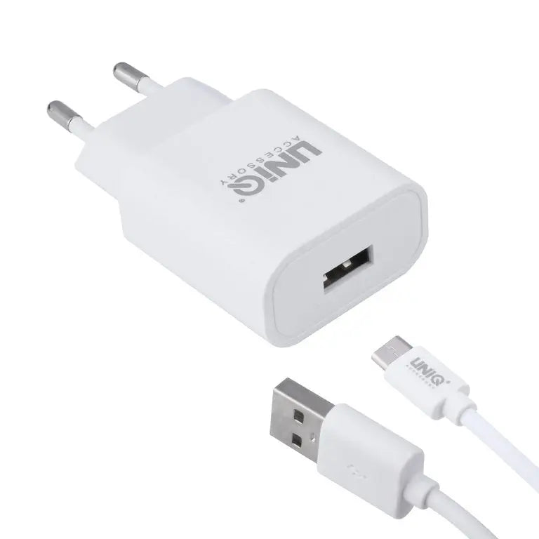 2,4A travel charger USB til Type C (Adapter inkl. kabel) Uniq