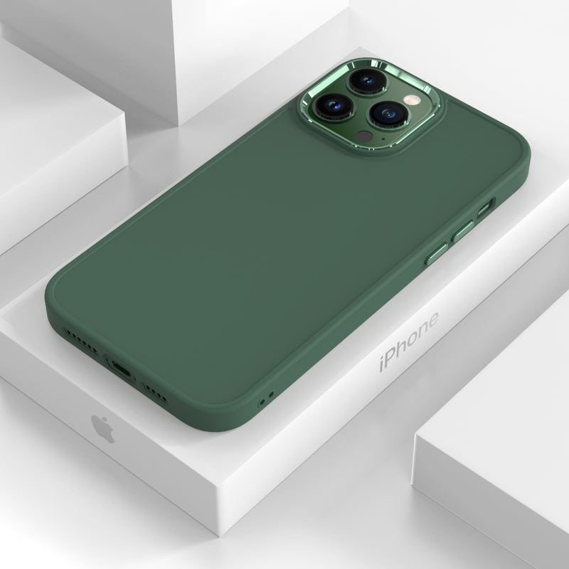iPhone 13 Pro - Silicone Frame Case - Grøn - Tech24.dk