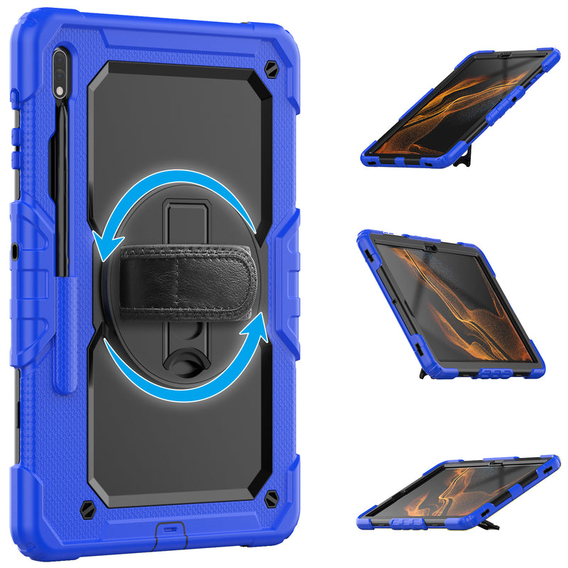 Samsung Galaxy Tab S7 Plus/S8 Plus/ S7FE (12.4'') - Tech24 Rugged Rotating Case - Blå