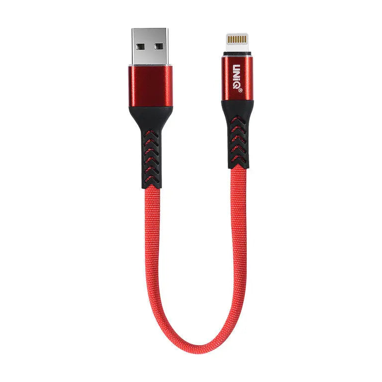Lightning USB Kabel Nylon (20cm) - Rød Uniq