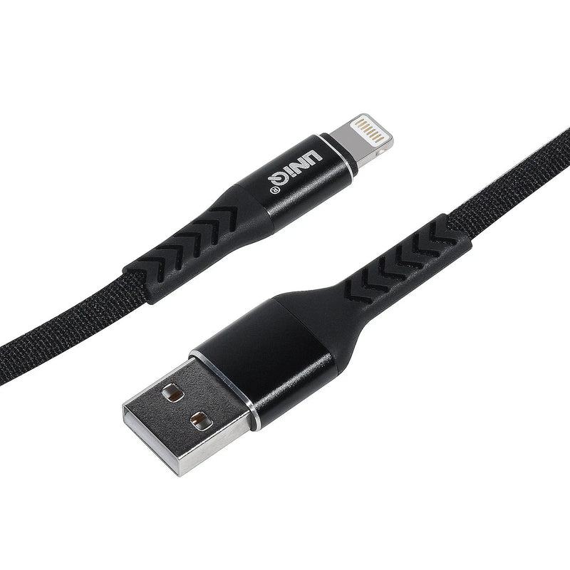 Lightning USB Kabel Nylon (2M) - Sort Uniq