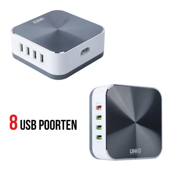 Qualcomm fast charging 3.0 USB Hub med 8x porte 10A Uniq