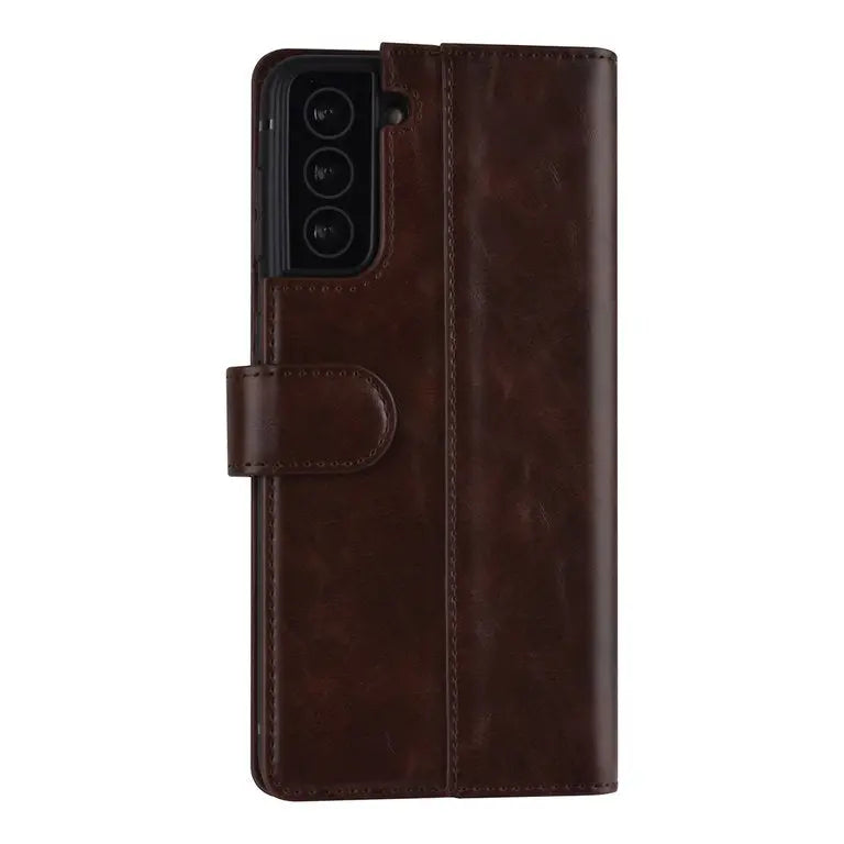 Samsung Galaxy S21 Plus - Læder Bookcase - Mørkebrun UNIQ