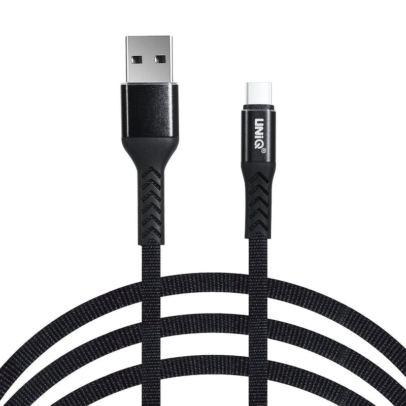 Type C til USB Kabel Nylon (1M) - Sort Uniq