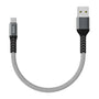 Type C til USB Kabel Nylon (20cm) - Grå Uniq