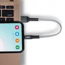 Type C til USB Kabel Nylon (20cm) - Grå Uniq