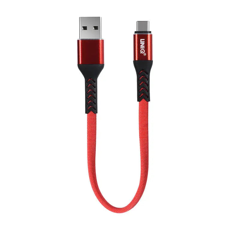 Type C til USB Kabel Nylon (20cm) - Rød Uniq
