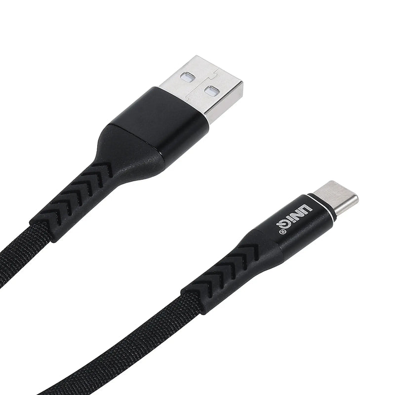 Type C til USB Kabel Nylon (2M) - Sort Uniq