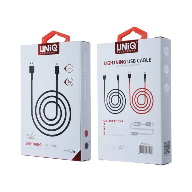 UNIQ Lightning USB Kabel Nylon (1M) - Sort Uniq
