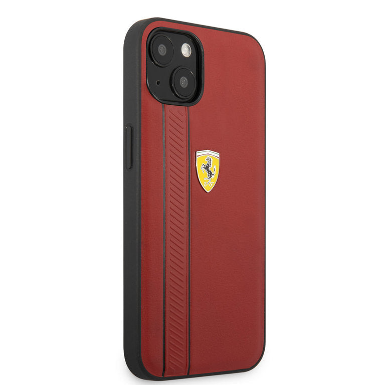 Ferrari iPhone 13 - Debossed Stripes - Rød