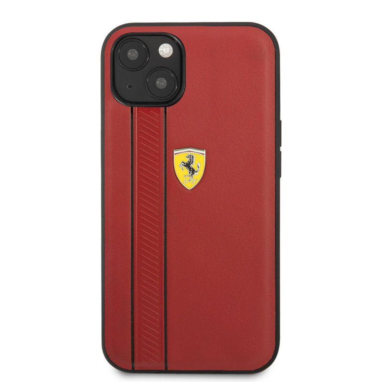 Ferrari iPhone 13 - Debossed Stripes - Rød
