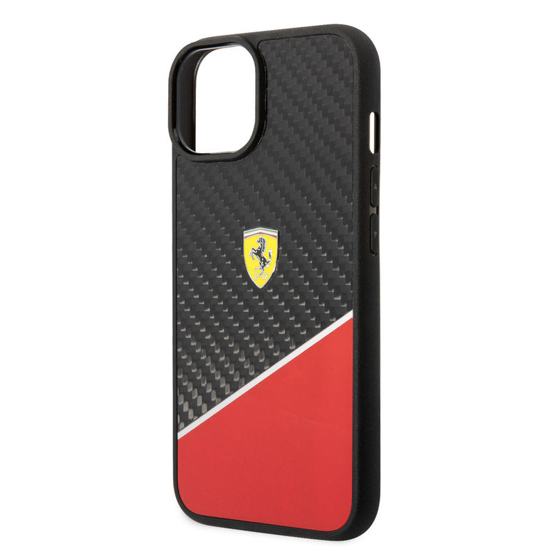 Ferrari iPhone 14 Hardcase - Carbon - Stripe - Rød