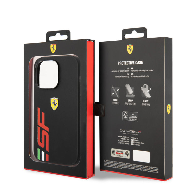 Ferrari iPhone 14 Pro Max Hardcase Backcover - Big SF Logo - Sort