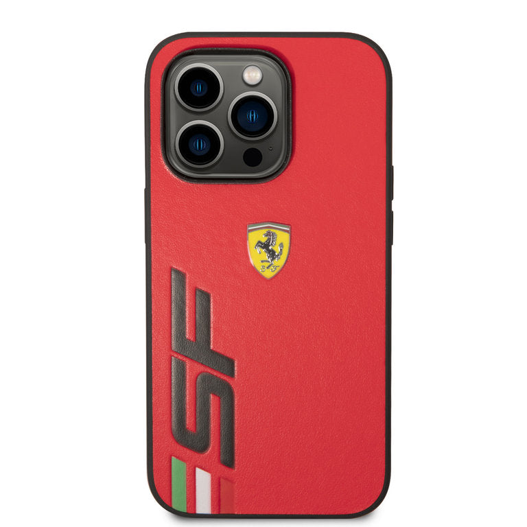 Ferrari iPhone 14 Pro Hardcase - Big SF Logo - Rød