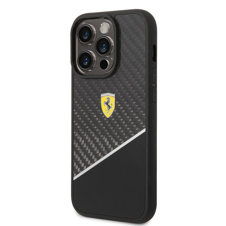 Ferrari iPhone 14 Pro Max Hardcase - Carbon - Stripe - Sort