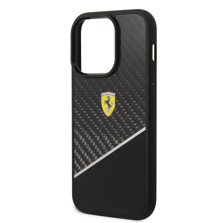 Ferrari iPhone 14 Pro Max Hardcase - Carbon - Stripe - Sort