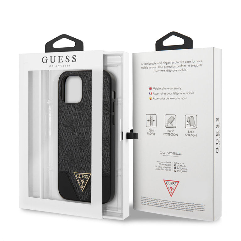 Guess iPhone 12/12 Pro cover - Triangle Grå Guess