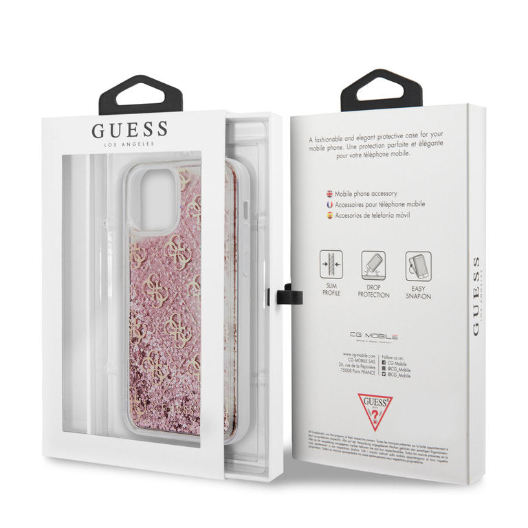 Guess iPhone 12 Mini cover - Rose Liquid Glitter Guess