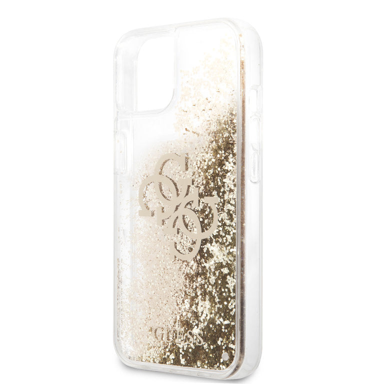 Guess iPhone 13 Hardcase cover - Gold Liquid Glitter Guess