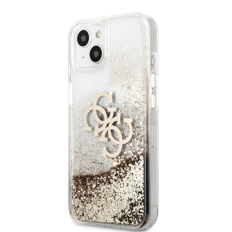 Guess iPhone 13 Hardcase cover - Gold Liquid Glitter Guess