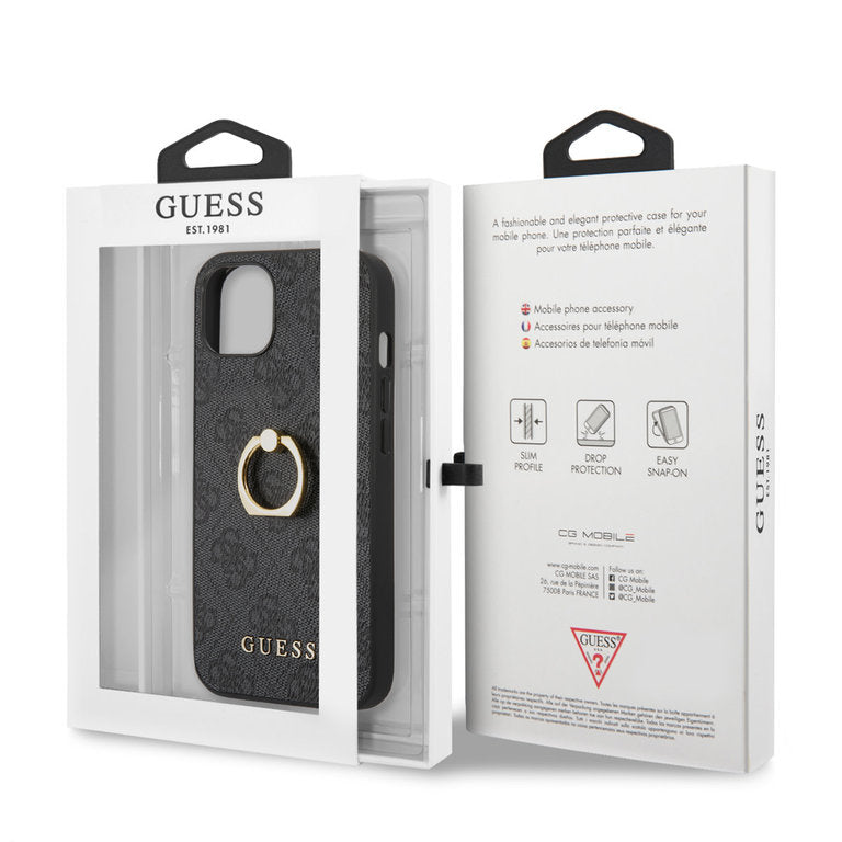iPhone 13 Mini - Guess Hardcase m. ring - Grå Guess