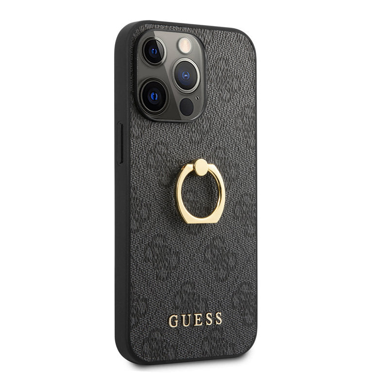 iPhone 14 Pro - Guess Hardcase m. ring - Sort Guess