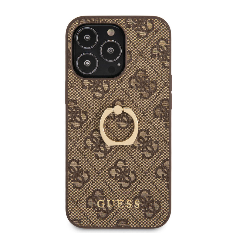 iPhone 14 Pro Max - Guess Hardcase m. ring - Brun Guess