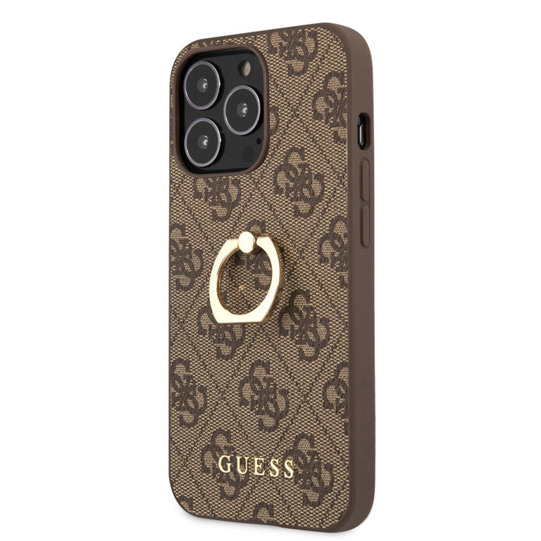 iPhone 14 Pro - Guess Hardcase m. ring - Brun Guess