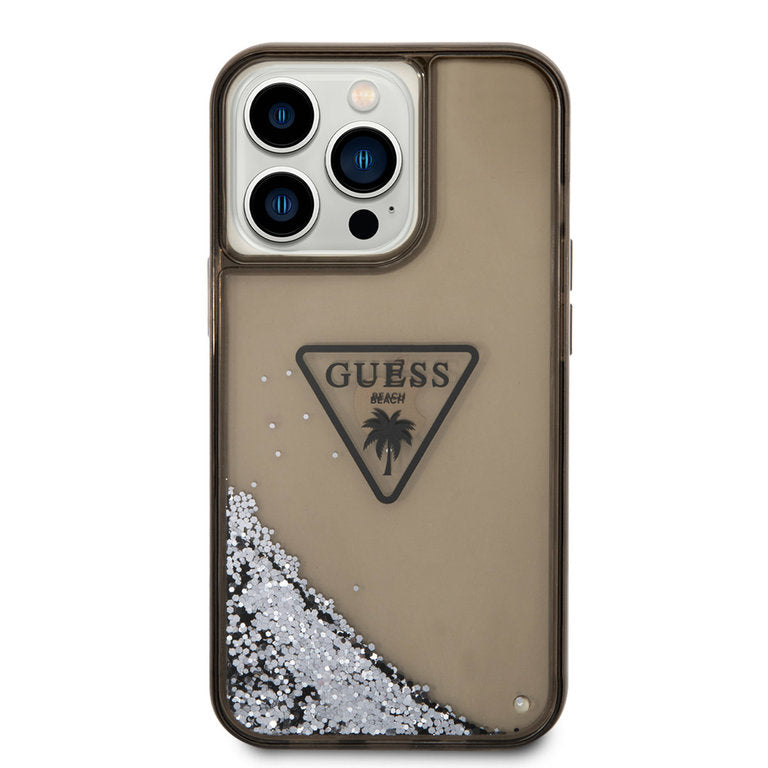 Guess Liquid Glitter Hardcase - iPhone 14 Pro Max - Sort