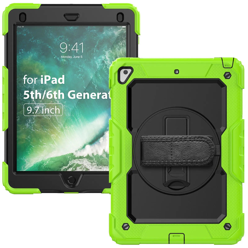 iPad 5th/6th Generation - Tech24 360 Håndværkercover (9.7'') - Lime Sinotech