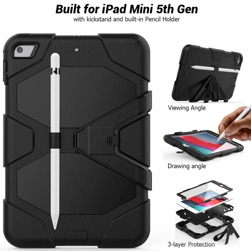 iPad Mini - 4th/5th Generation - Military hybrid cover - Sort Sinotech