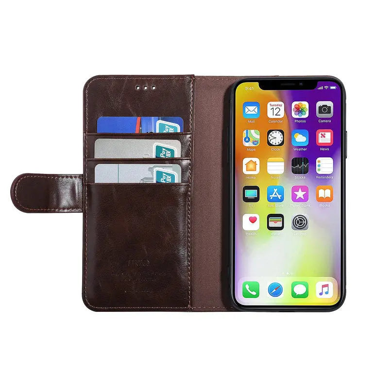 iPhone 11 Pro Max - Læder Bookcase - Mørkebrun UNIQ