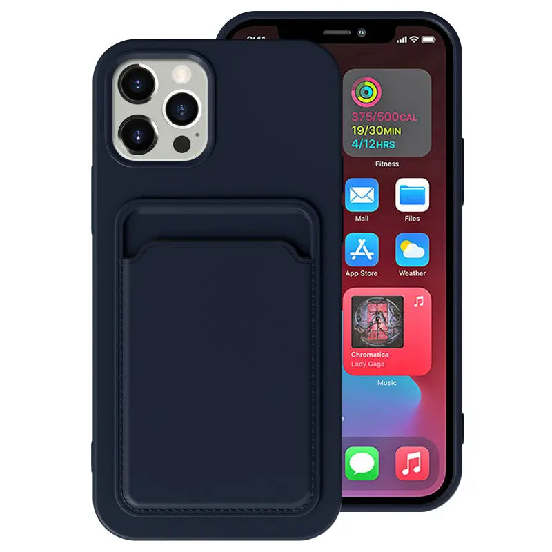 iPhone 11 Pro cover - Navy Blue - Med kortholder Tech24.dk
