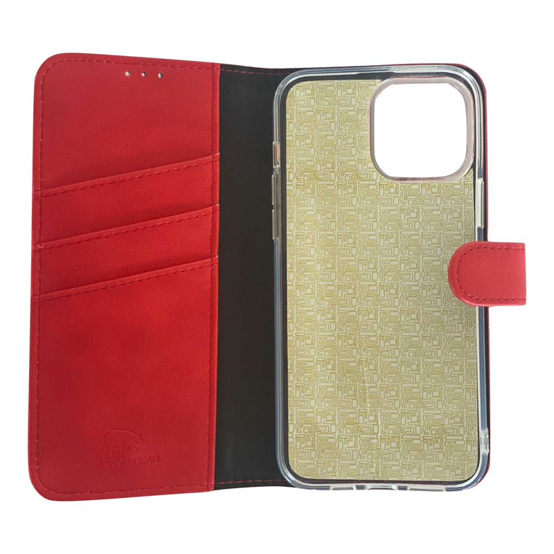 iPhone 12/12 Pro Bookcase - Premium - Rød Polarbear