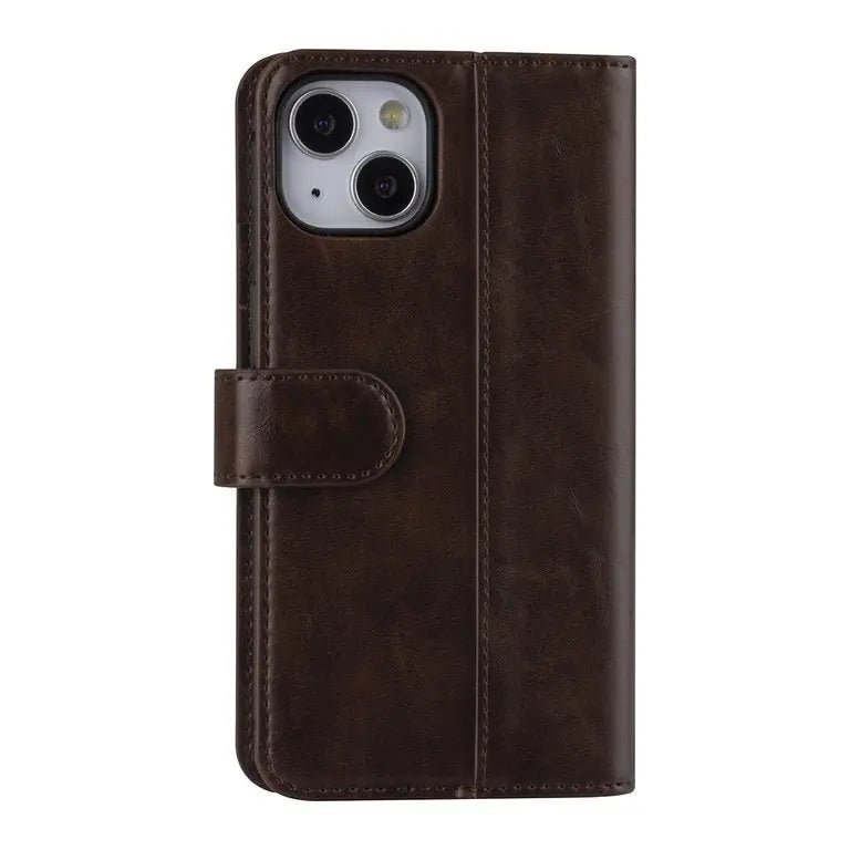 iPhone 13 Mini - Læder Bookcase - Mørkebrun UNIQ