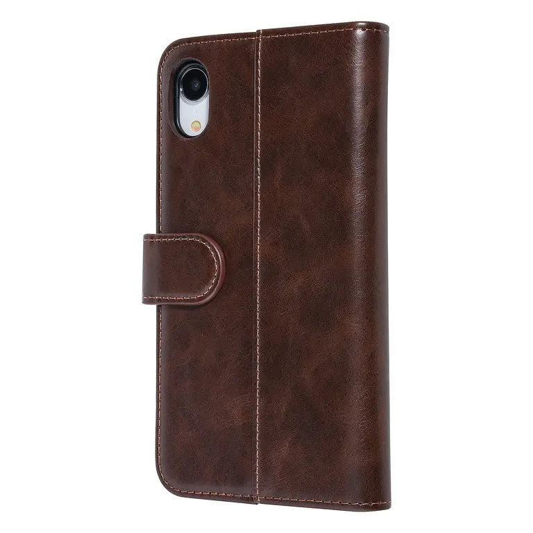 iPhone XR - Læder Bookcase - Mørkebrun UNIQ