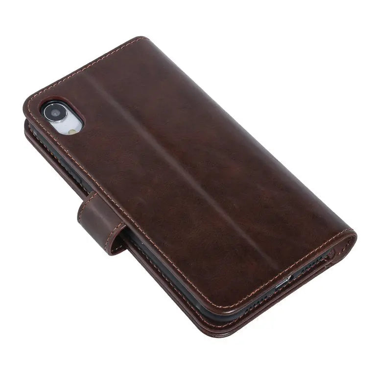 iPhone XR - Multi Bookcase - Mørkebrun læder UNIQ
