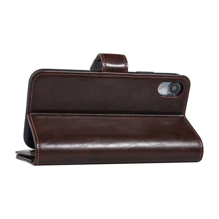 iPhone XR - Multi Bookcase - Mørkebrun læder UNIQ