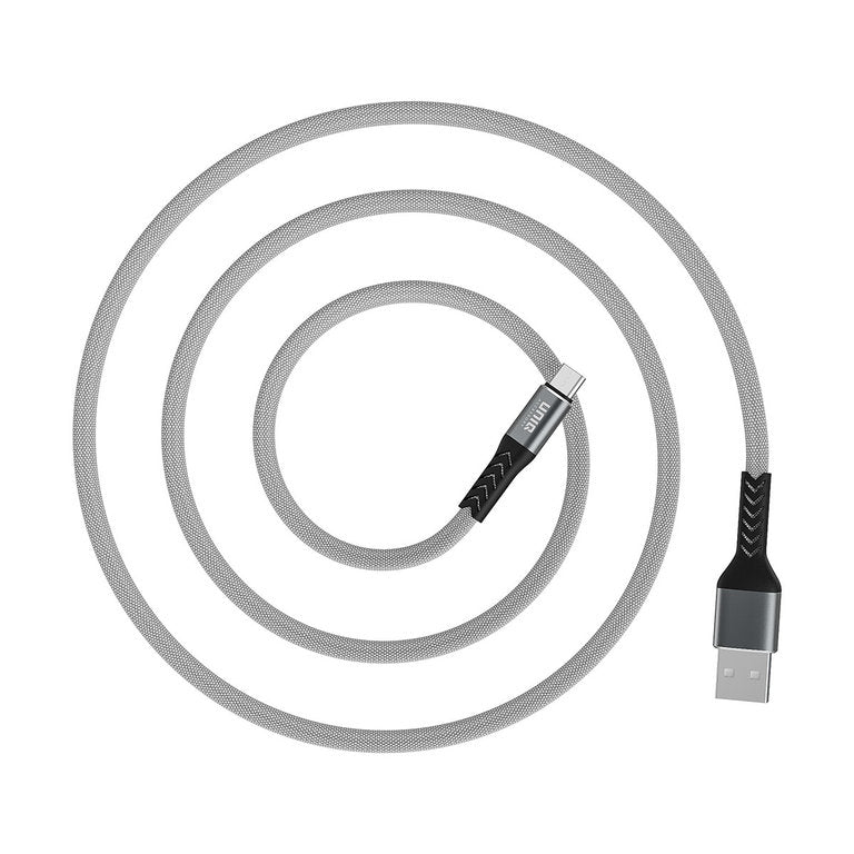 Type C til USB opladningskabel nylon (1m) - Grå Uniq