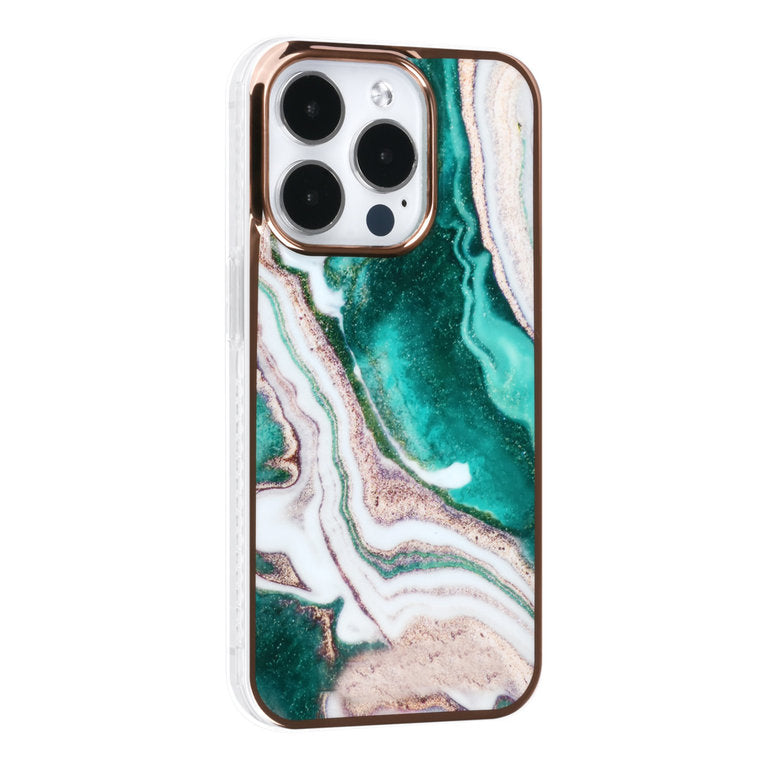 iPhone 14 Pro TPU cover - Marble Green UNIQ