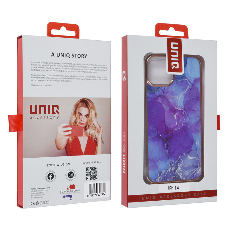 iPhone 14 Plus TPU cover - Marble Purple UNIQ