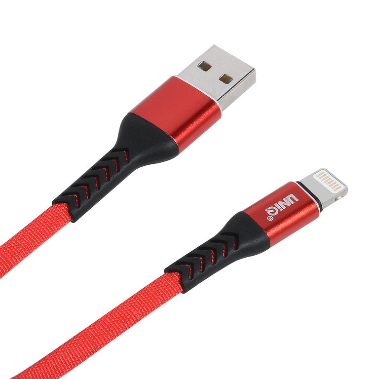 Lightning til USB opladningkabel nylon (1m) - Rød Uniq