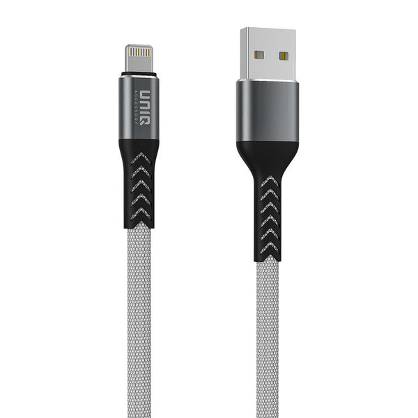 Lightning til USB opladningkabel nylon (2m) - Grå Uniq