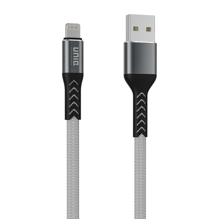 Lightning til USB opladningkabel nylon (1m) - Grå Uniq