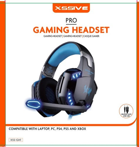 Xssive Gaming headset (m. ledning) - Blå lys Xssive